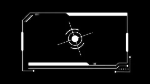 Line HUD element digital technology seamless pattern illustration background Illustrazione stock