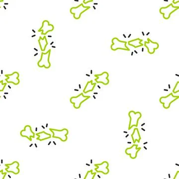 Line Human broken bone icon isolated seamless pattern on white background Stockillustratie