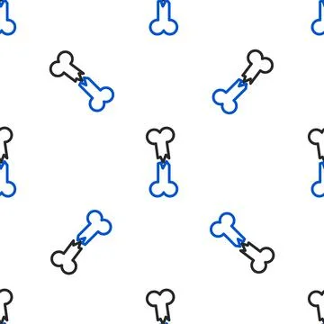 Line Human broken bone icon isolated seamless pattern on white background. Co Stockillustratie
