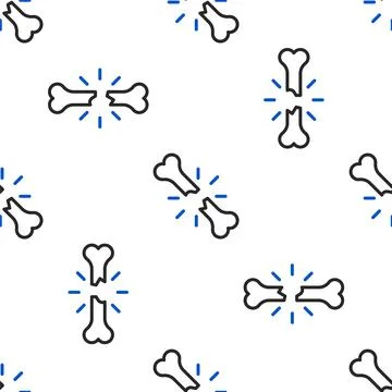 Line Human broken bone icon isolated seamless pattern on white background. .. Stock Illustration