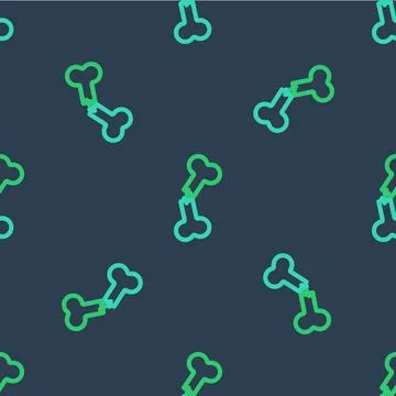 Line Human broken bone icon isolated seamless pattern on blue background.  .. Stockillustratie