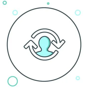 Line Human resources icon isolated on white background. Concept of human re.. イラスト素材