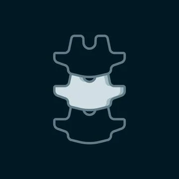 Line Human spine icon isolated on black background. Flat filled outline sty.. Stock Illustration