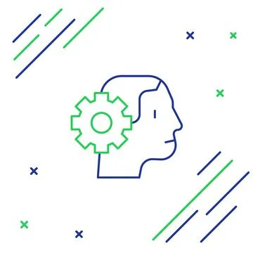Line Humanoid robot icon isolated on white background. Artificial intelligence Stock Illustration