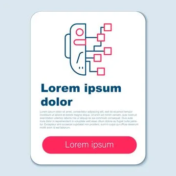 Line Humanoid robot icon isolated on grey background. Artificial intelligence Illustrazione stock