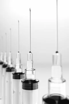 Line of Hypodermic Needles Stock Illustration