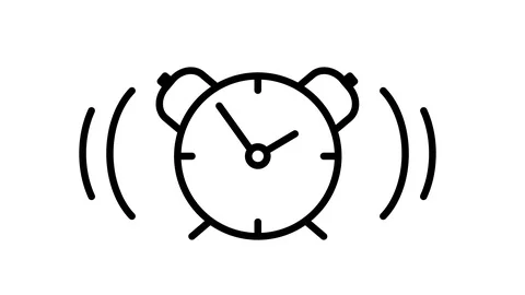 Line icon animation alarm clock Stock Footage 103424530