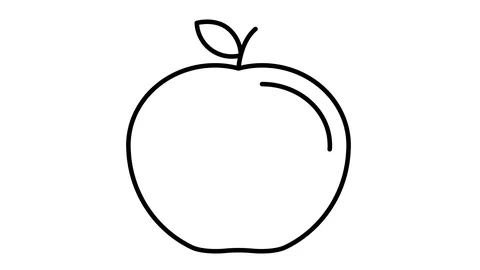 Line icon animation apple Stock Footage 103732636