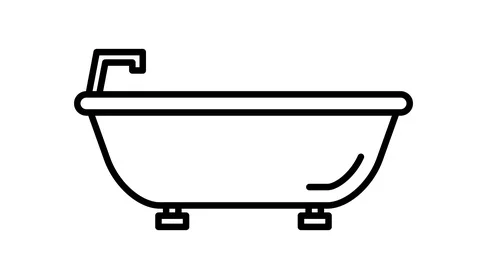 Line icon animation bath Stock Footage 103821868