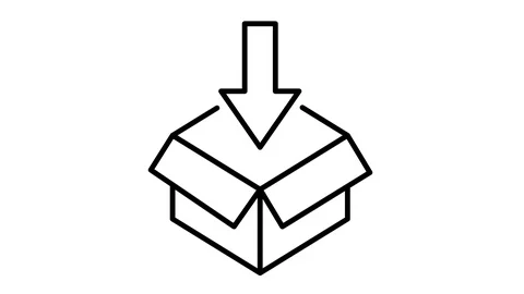 Line icon animation box arrow Stock Footage 103306544