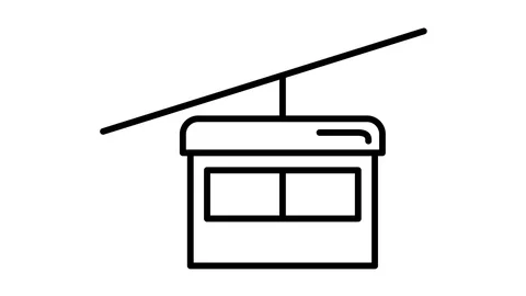 Line icon animation cableway Stock Footage 103723824