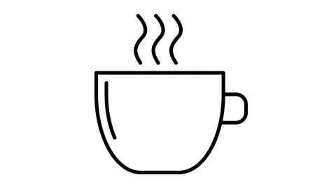 Line icon animation coffee Stock Footage