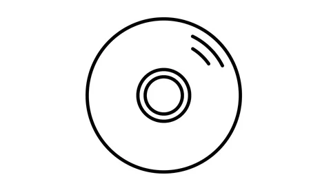 Line icon animation disc Stock Footage 103428868