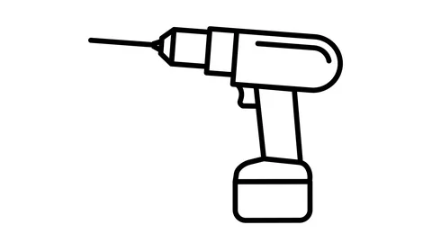 Line icon animation drill Stock Footage 103336307