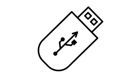 Line icon animation flash drive Stock Footage 103429292