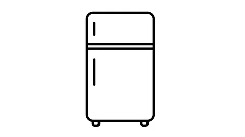 Line icon animation fridge Stock Footage 103436085