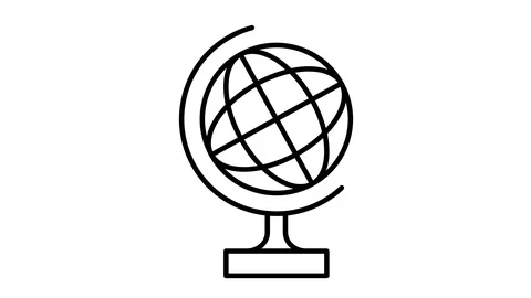 Line icon animation globe Stock Footage 103334959