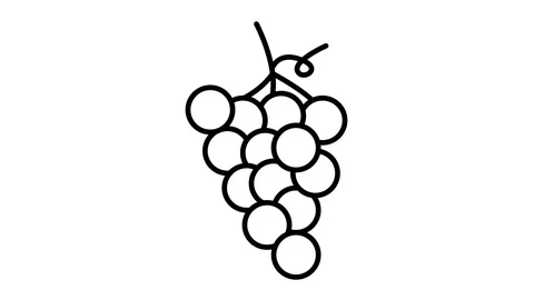 Line icon animation grape Stock Footage 103732233