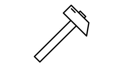 Line icon animation hammer Stock Footage 103335826