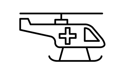 Line icon animation helicopter Stock Footage 103423949