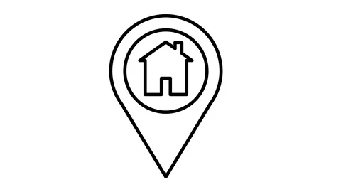 Line icon animation house pointer Stock Footage 103631562