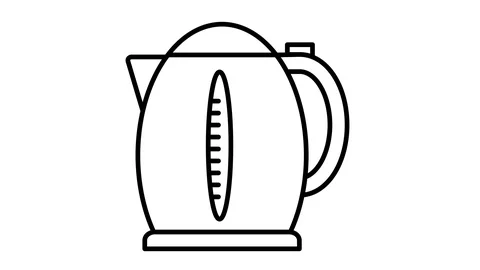 Line icon animation kettle Stock Footage 103436192