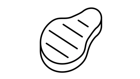 Line icon animation meat Stock Footage 103329044