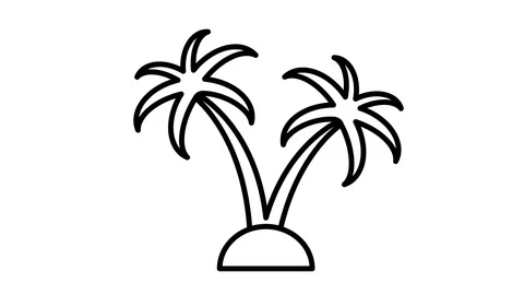 Line icon animation palm Stock Footage 103722577