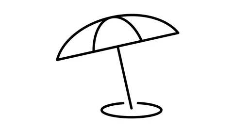Line icon animation parasol Stock Footage 103723353
