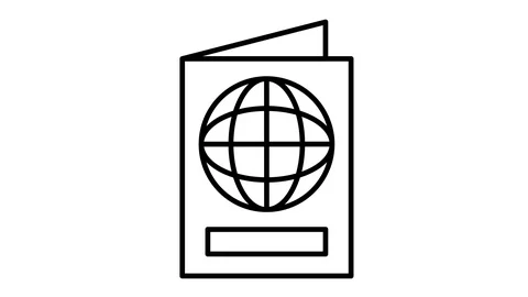 Line icon animation passport Stock Footage 103722853