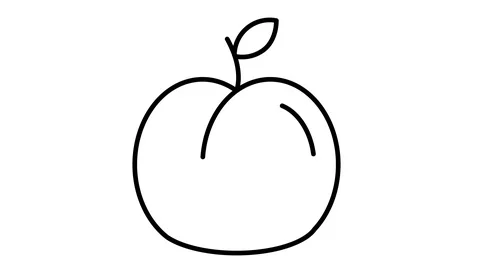 Line icon animation peach Stock Footage 103823565
