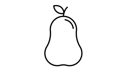 Line icon animation pear Stock Footage 103731967