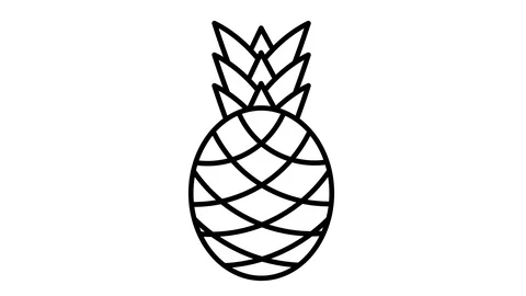 Line icon animation pineapple Stock Footage 103823393