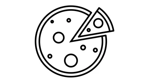Line icon animation pizza Stock Footage 103330188