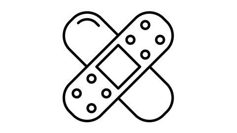 Line icon animation plaster Stock Footage 103423493