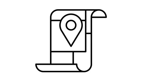 Line icon animation pointer map Stock Footage 103631340