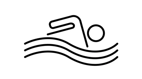 Line icon animation pool Stock Footage 103631950