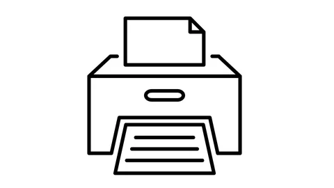 Line icon animation printer Stock Footage 103322625