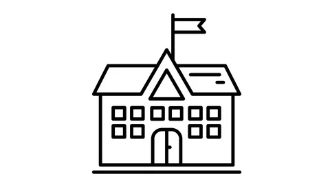 Line icon animation school 스톡 동영상 103424242