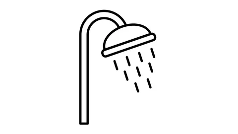 Line icon animation shower Stock Footage 103633251
