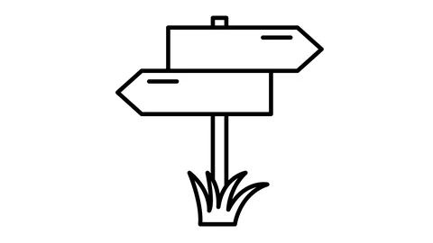 Line icon animation signpost Stock Footage 103722326