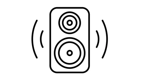 Line icon animation speaker Stock Footage 103429148