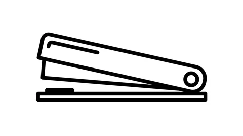 Line icon animation stapler Stock Footage 103322919