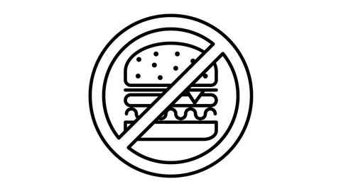 Line icon animation stop fast food Stock Footage 103721811