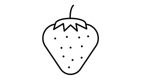 Line icon animation strawberry Stock Footage 103732779
