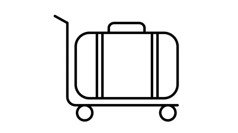 Line icon animation suitcase Stock Footage 103632874