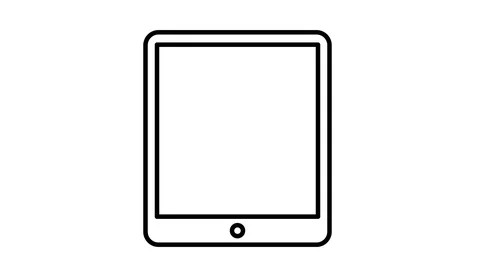 Line icon animation tablet Stock Footage 103429682