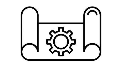 Line icon animation technical drawing Stock Footage 103335956