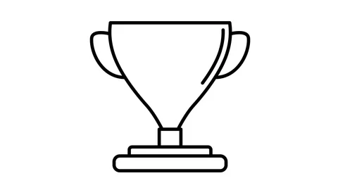Line icon animation trophy Stock Footage 103428514