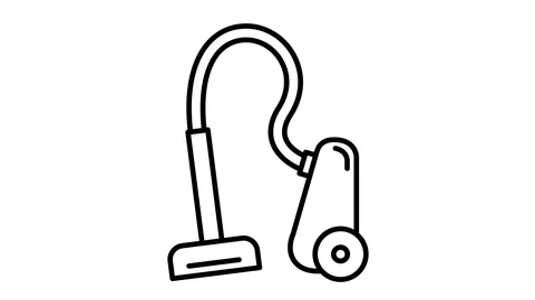 Line icon animation vacuum cleaner Stock Footage 103436352